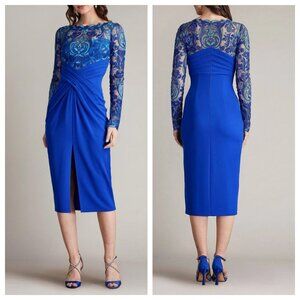 Tadashi Shoji Sequin Crepe Long Sleeve Sheath Dress